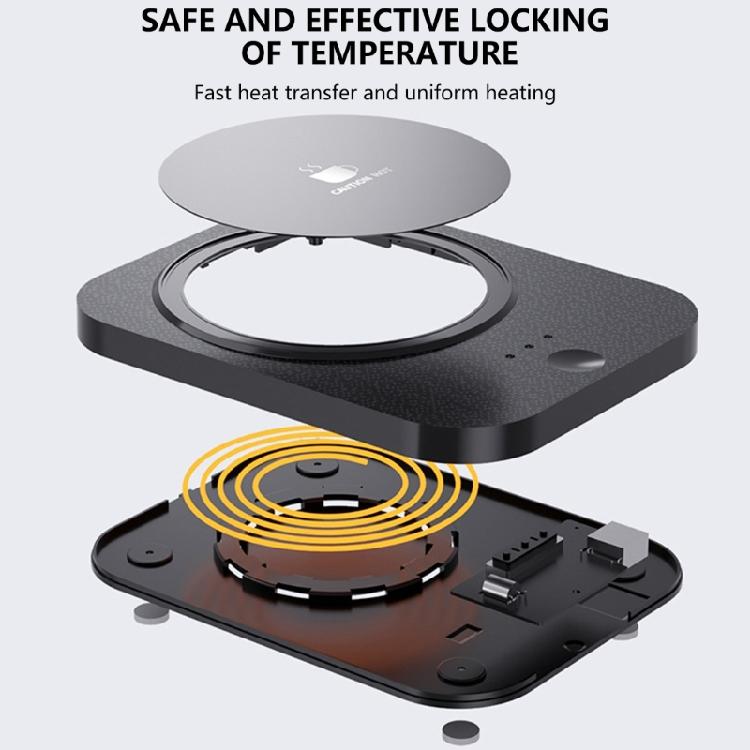 Insulated Beverage Warmer for Office Desk with 3 Heating Grade USB Coaster Temperature Control Desk Beverage Heater