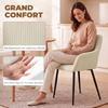 Dining Chairs, Set of 2, Corduroy Upholstered, Armrests, Backrest, Cream