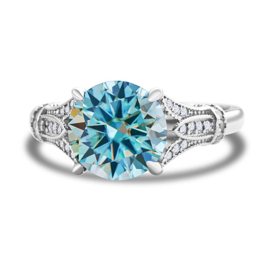 Luxuriöser 3 Karat 9 mm Solitär Moissanit Ring 925 Sterlingsilber Verlobungs- Eheringe für Damen Schmuck mit Zertifikat