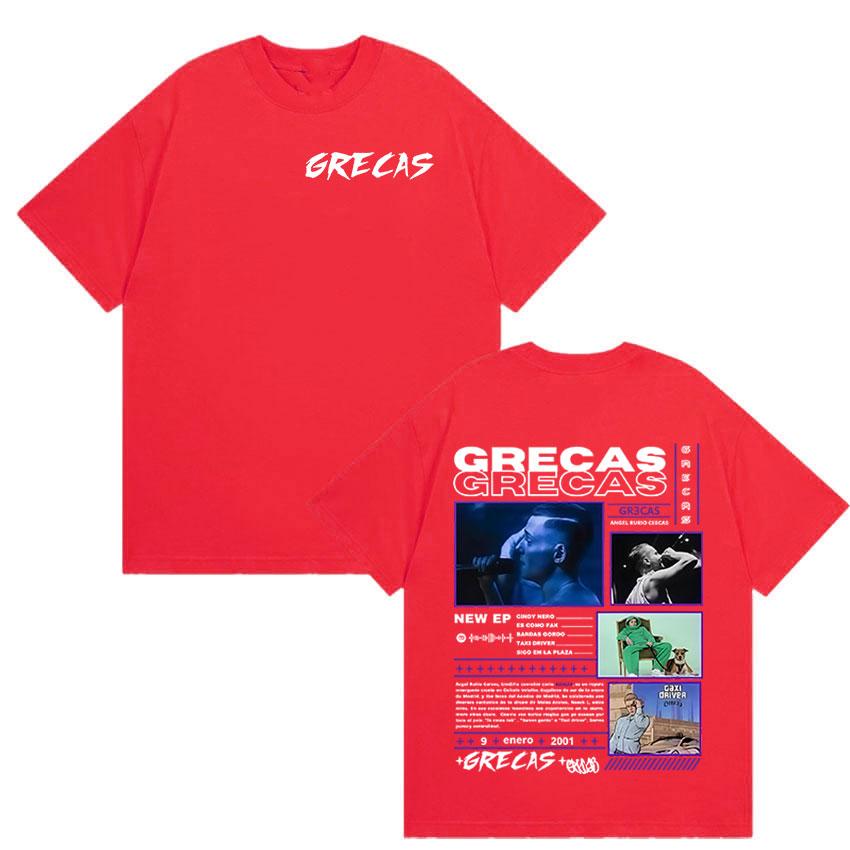 Rapper Grecas Tour 2026 Album Merch Tshirts Men Clothing Fashion Oversized Tshirt Casual Hot Sale Short Sleeve Tees Streetwear
