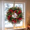 Bowknot Christmas Door Wreath Red Berries Artificial Holiday Wreath  Holiday Party Decor