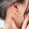 High-End Smooth Hoop Earrings: Light Luxury, Simple, Versatile, Non-Fading, Cold Style for Couples