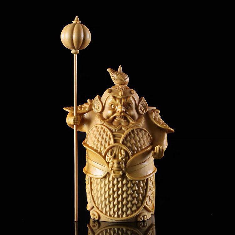 Ручная Резьба Шкатулка Украшение Божество Двери из Самшита: Привлекает Богатство, Отгоняет Зло, Элитный Декор для Гостиной Taihang Cliff Cypress