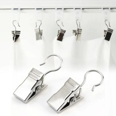 100Pcs Stainless Steel Window Curtain Clips Opening/Closed Mouth Drapes Clamp for Tapestry
