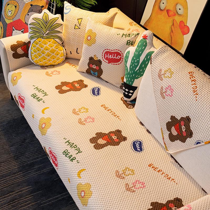 

Чехол для дивана из мультяшной ткани, универсальный чехол для дивана для гостиной, простой нескользящий чехол на спинку дивана, подлокотник, тканевая подушка 45x45 pillowcase 1