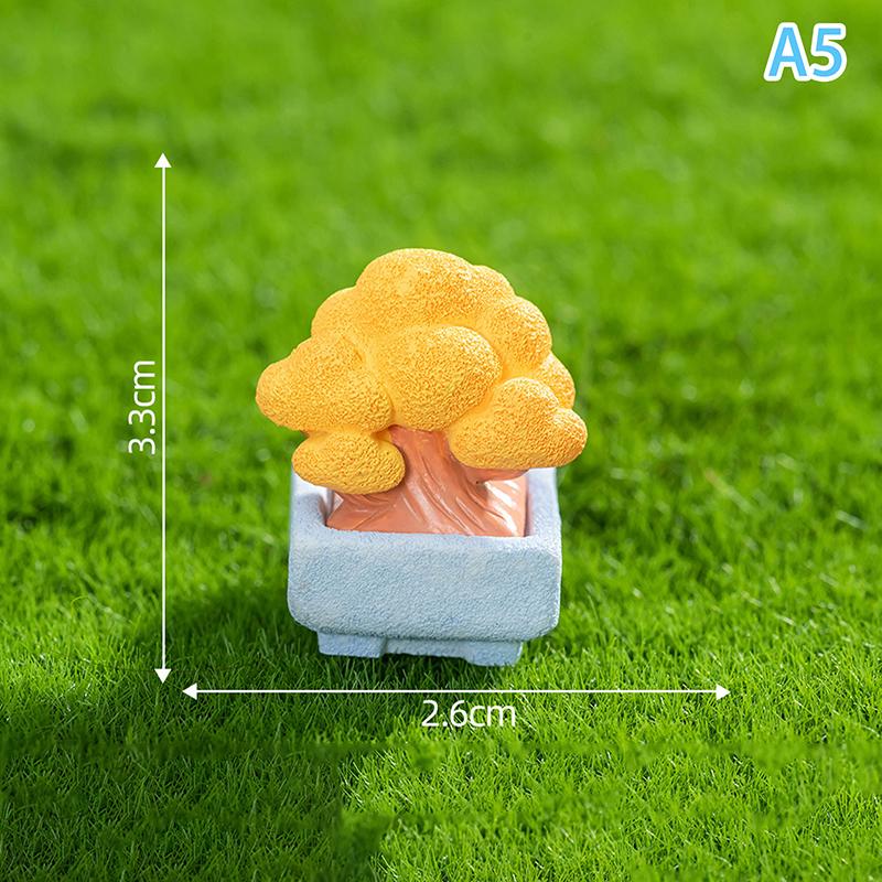 Figurines Miniatures Cute Small Tree Potted Micro Landscape Ornaments For Home Decorations Office Desk Accessories