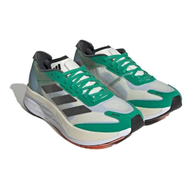 Adidas Adizero Boston 11 Court Green Herren Sneaker Weiß White-Tint Core-Black HQ3694