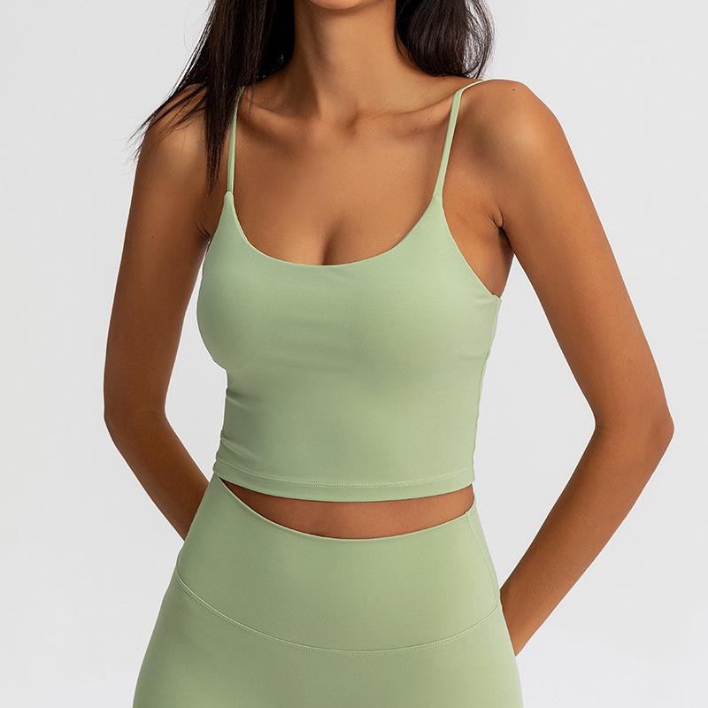 

Женский жилет для йоги 2022 с нагрудными вкладышами - Сексуальный топ-майка на тонких бретелях и стильной открытой спиной Medium