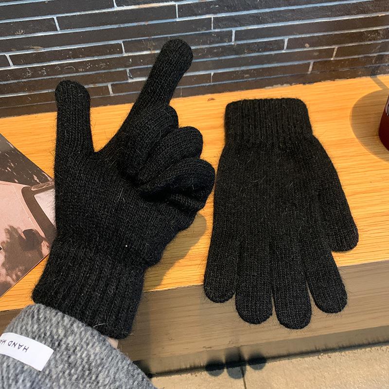 Women Men Cashmere Elastic Outdoor Full Finger Gloves Warm Thick Winter Gloves Mittens