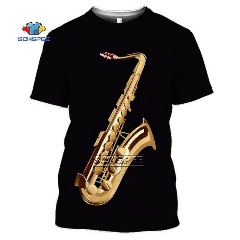 

2022 Мужская футболка с 3d принтом трубы, классический музыкальный инструмент, с коротким рукавом, унисекс, повседневная рубашка, топ в стиле хип-хоп, мужские и женские Xxs-6xl M