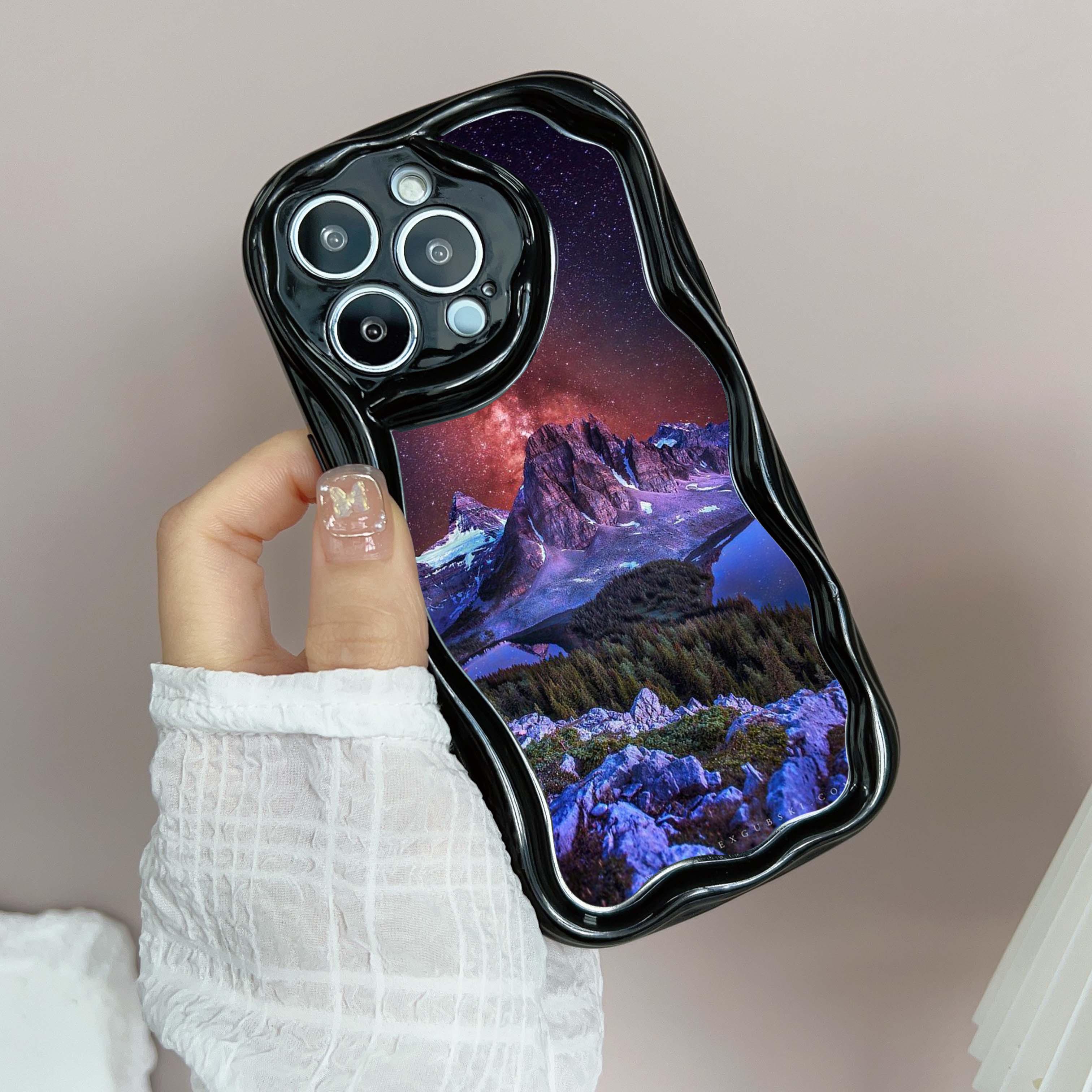 LZ25 Mountain Peak Forest Snow Clear мягкие волнистые чехлы для телефонов для iPhone 15 — фото 5