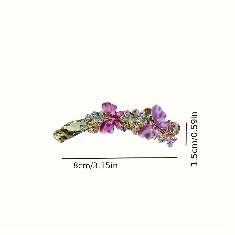 Rhinestone butterfly banana hair clip, elegant stylish hair accessory for party, wedding and daily wear.
