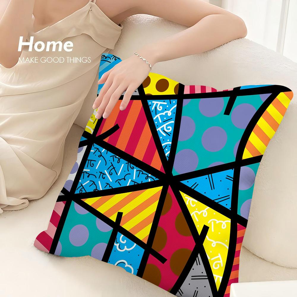 B-BrittoS Art Design Pillow Case 3D Print Polyester Fiber 40*40 Cm Home Sofa Throw Pillow Cover Decoration Festival Gift