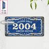 Vintage City Coordinate Year Text Pattern Metal License Plate Sign Retro D Flat Printed Tin Plaque Wall Decor for Home Bar