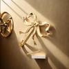 Vintage Nordic Style Bow Knot Wall Hook Single Hook Functional Wall Mounted Hook Alloy Heavy Duty Antique Gold Hook Office