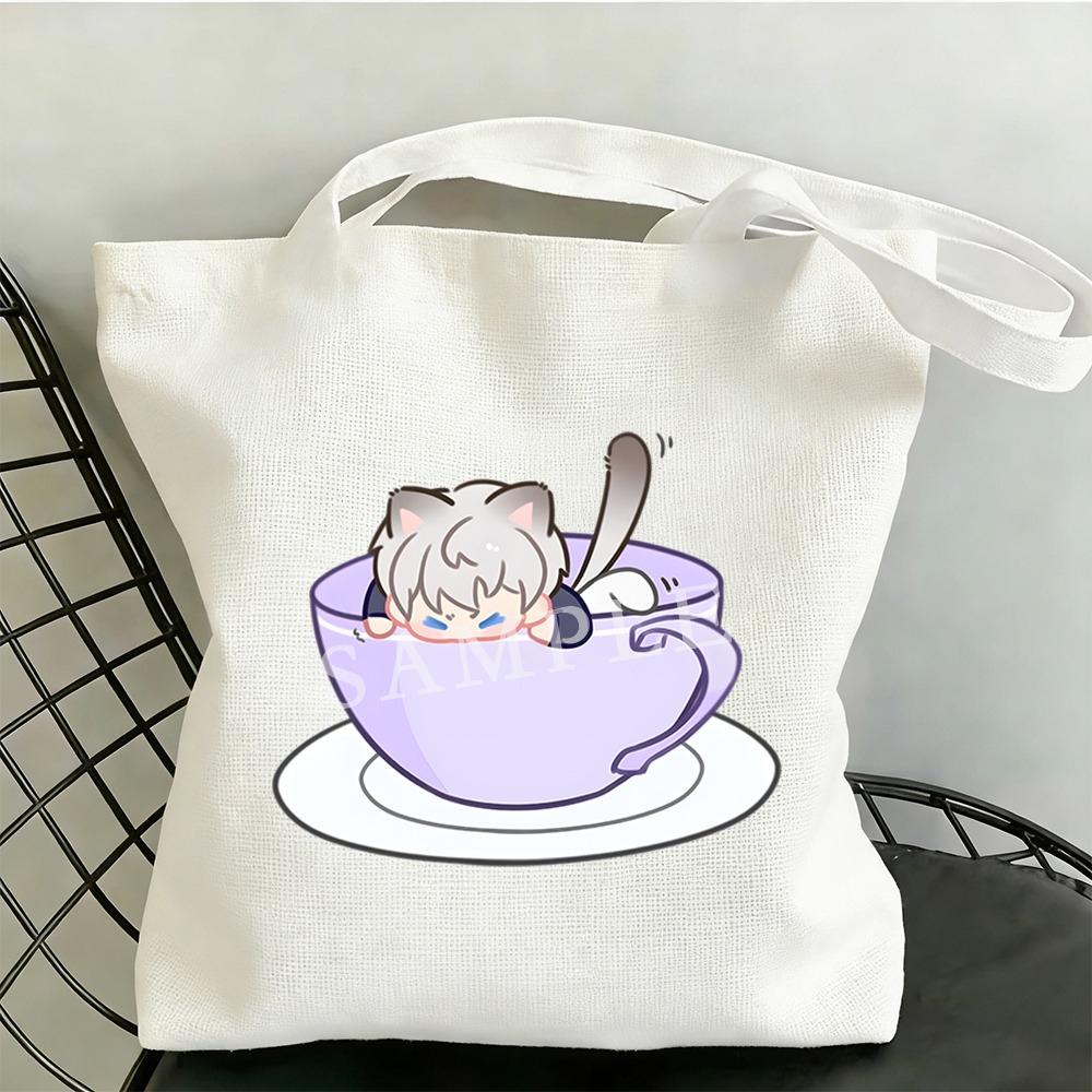 35x40CM Love and Deepspace Rotating Water Cup Dizzy Cat Canvas Bag Rafayel Zayne Xavier Anime Cosplay Single Shoulder StorageBag