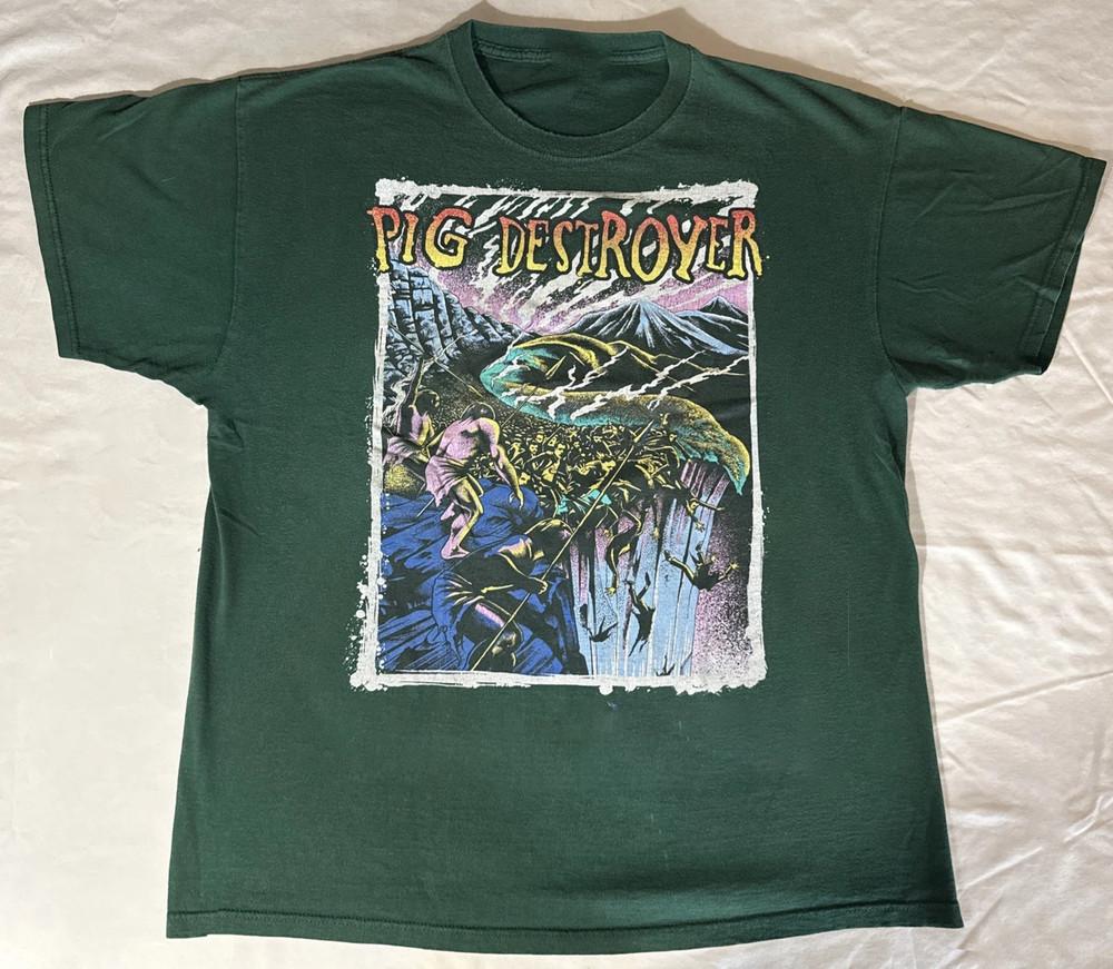 Pig Destroyer Band Forest Green Tour Cotton T Shirt  Unisex T-Shirt L