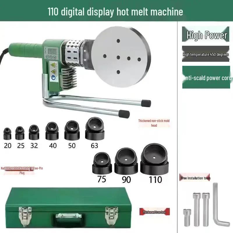 Leistungsstarkes Heißschmelz-Schweißgerät PE110 PPR für Wasserrohre im Wasserkraftbau