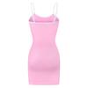 [LittleForBig] Women's Camisole Skirt [S-Stripe] Bodycon Mini Dress, Pink, XS