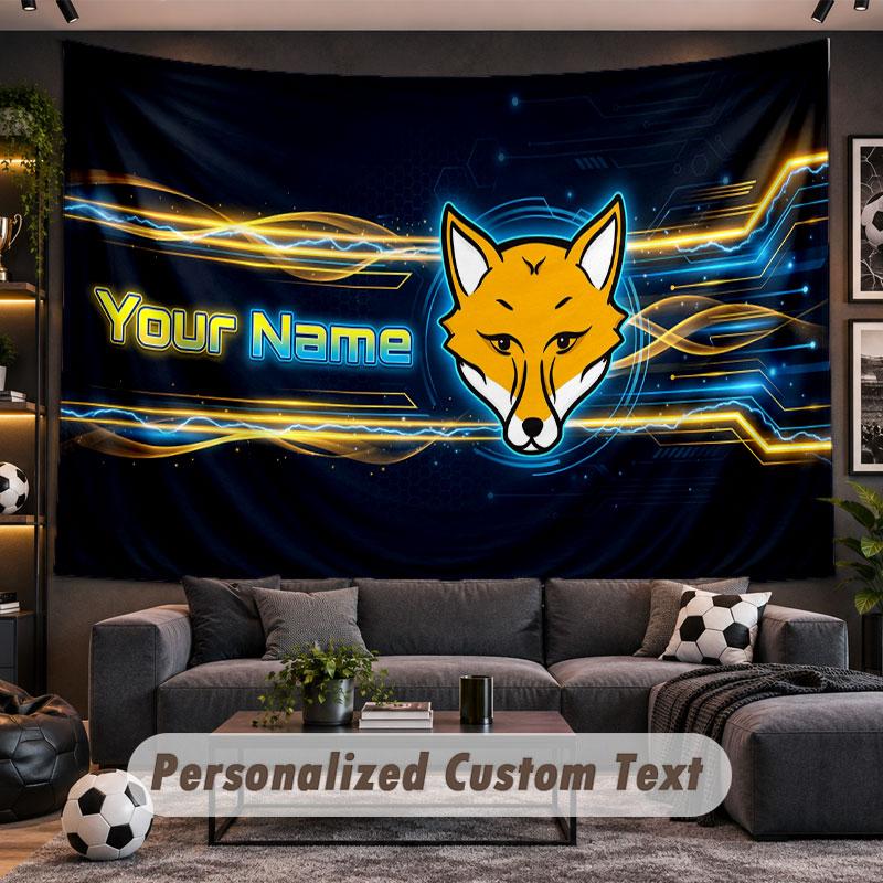 Wall Hanging Tapestry Custom NameLeicester City Pattern Personalized Printed Fabric Wall Decor