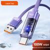 Toocki 100W Super Fast Charging Transparent USB-C Cable for Huawei, Honor, and Computers
