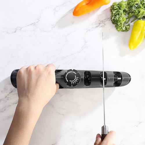 PAUDIN Manual Knife Sharpener, 3-Level Operation, No Whetstone Required, Compatible with Knives, Scissors, and Other Knives, Convenient for Restoring