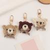 Cute Bear Keychain Handmade Knitted Animal Keyrings Wool Woven Bowtie Bear Keychains Party Favors for Handbag Purses Bag