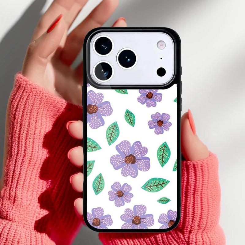 Vintage Leaf Flower Phone Case for iPhone 17 Air 16e 15 14 13 Pro Max Back Cover for 12 11 Pro Coque