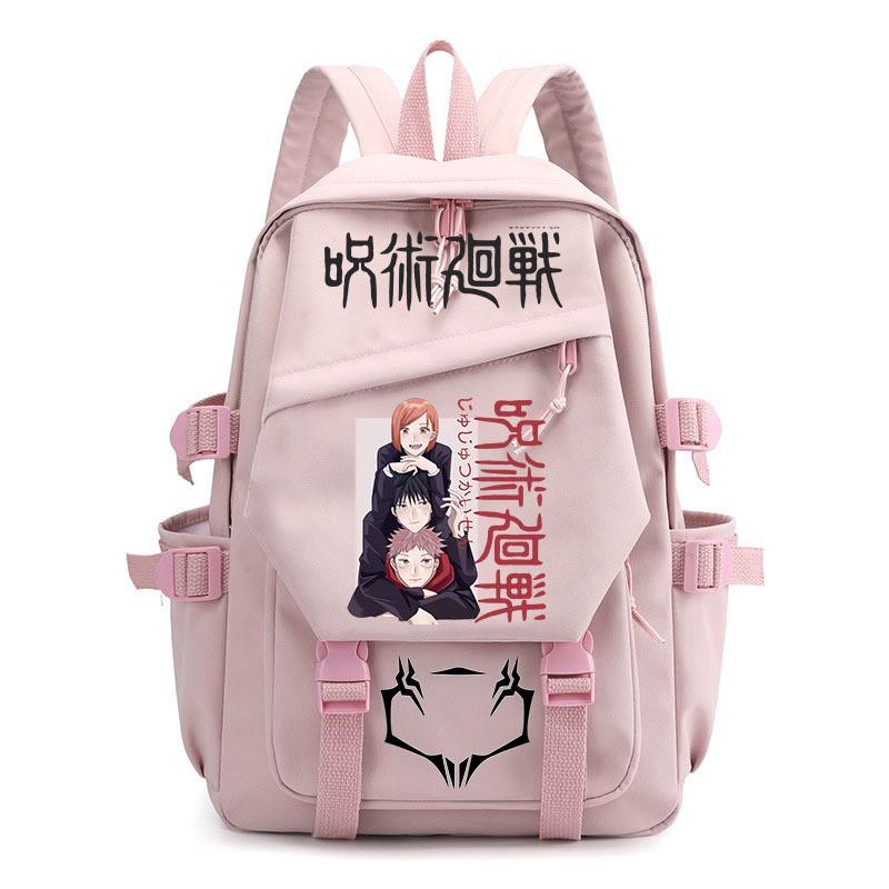 Anime Jujutsu Kaisen Iskolatáska Gyerekeknek Tinédzsereknek Diákoknak Nylon Kétvállú Táska USB Porttal Párnázott Pántokkal