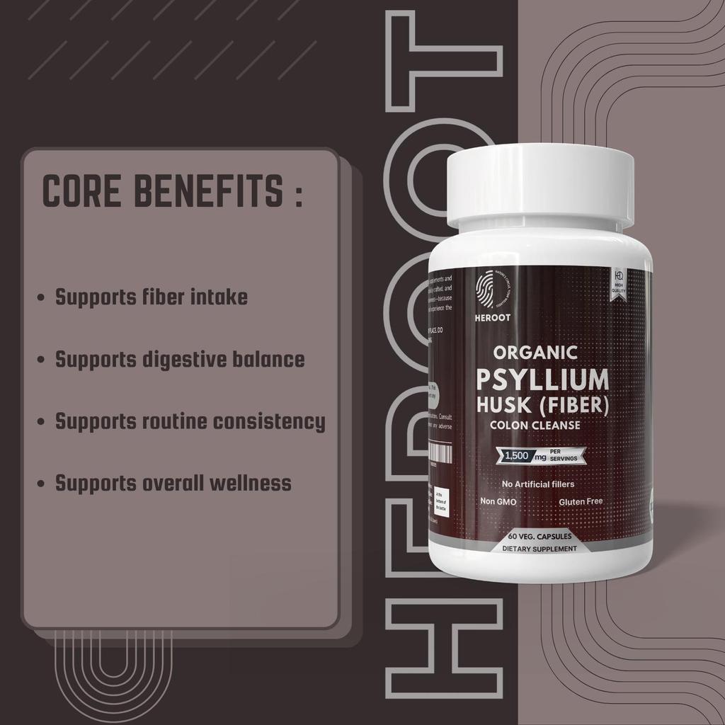 Psyllium Husk Extract Powder Capsules | 1500 Mg