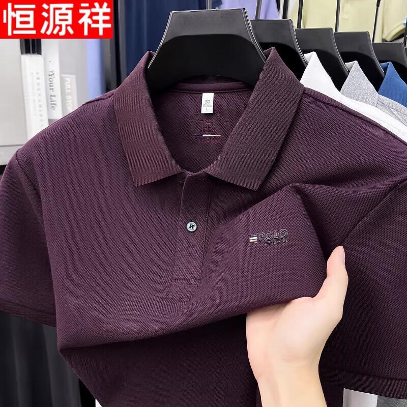 Hengyuanxiang Men's 100% Cotton Iron-Free Polo Shirt