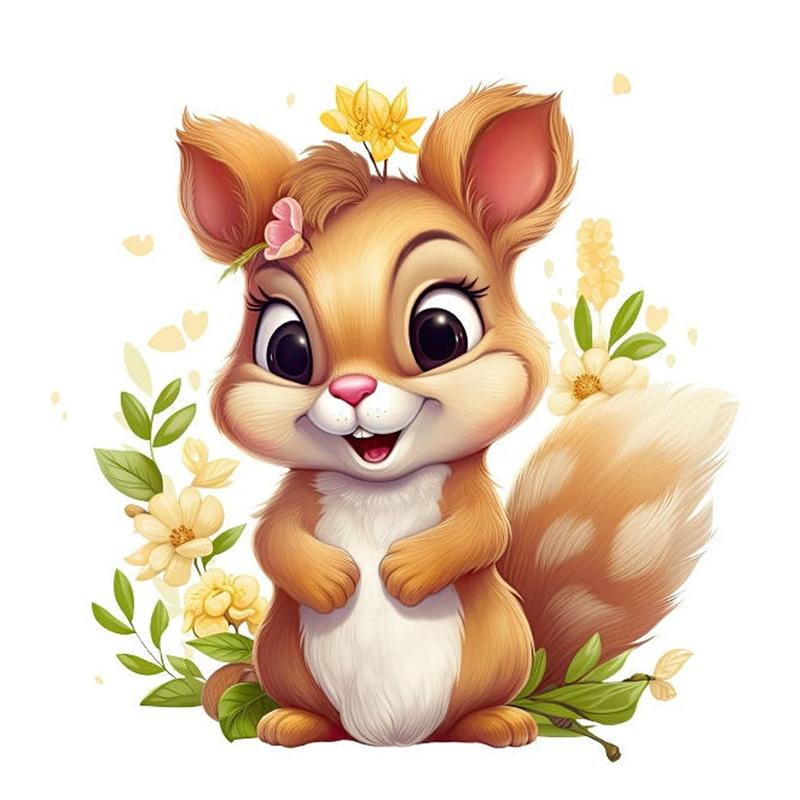 

T776 #милый стикер на стену с белкой, фон для детской комнаты, украшение для дома, настенная роспись, обои для гостиной, забавная наклейка D-28.2x30cm-PET