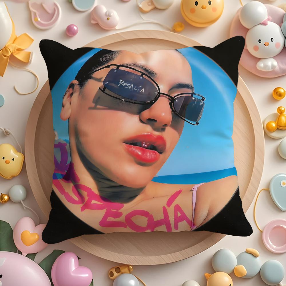 R-ROSALIA Spanish Singer Cushion Cover Home & Car Multi-Scene Pillow Cover - Reversible, Soft & Durable for Daily Use
