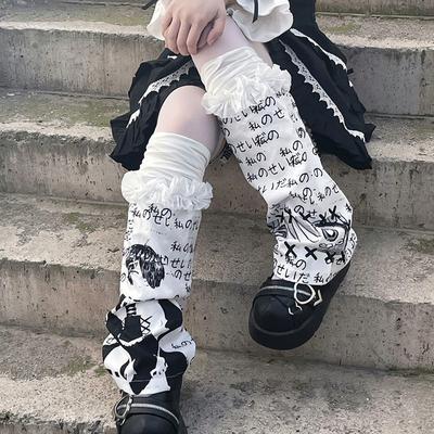 Karton bedruckte Punk-Nische, personalisierte Leggings, Socken, Strümpfe, Sommer, Gothic-Mode, Damen-Oberschenkelhohe Socken