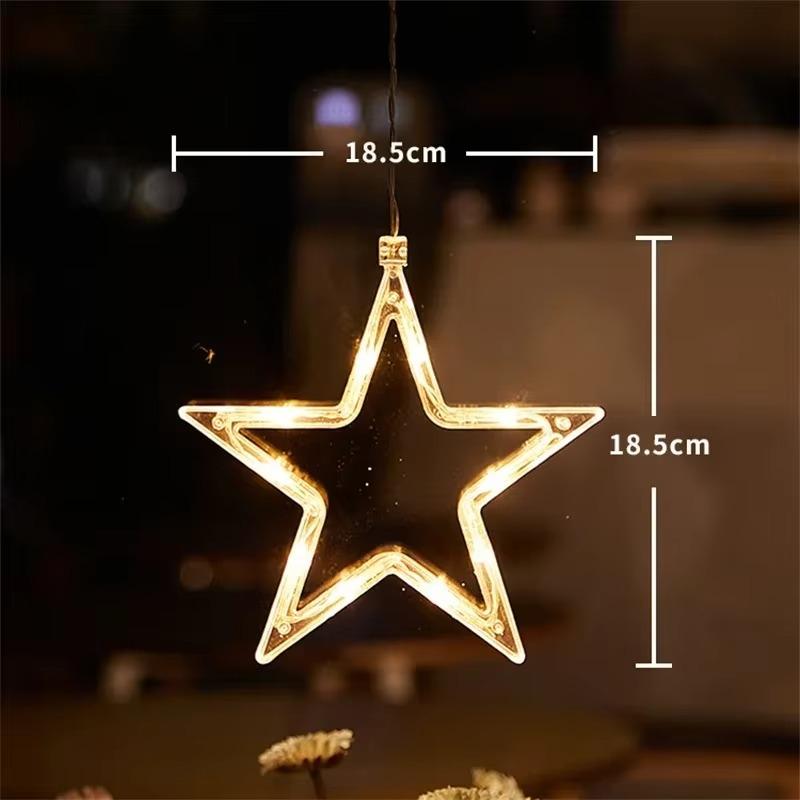 LED Snowflake Santa Window Lights, Christmas Fairy Lamp String Lights, Xmas Window Ornaments, Navidad New Year Home Decorations