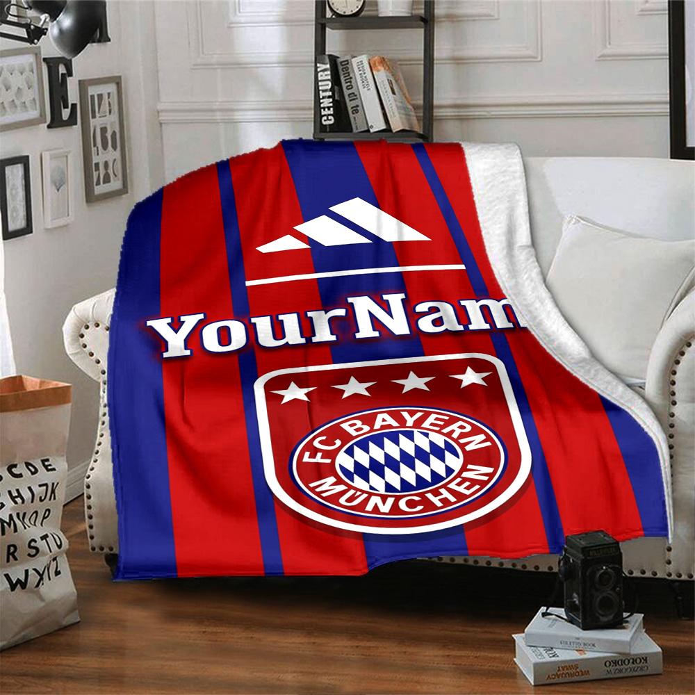 Bayern Munich Personalized Name Blanket Gift Personalized Blanket Soft & Cozy for Chair Nap Livingroom Seaside for All Occasions