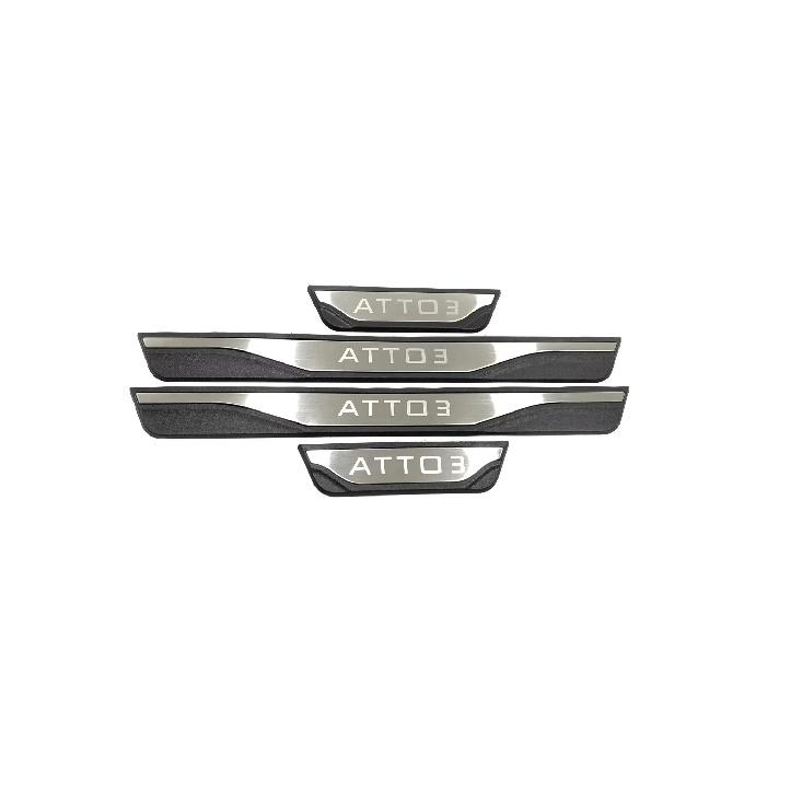 For BYD Atto 3     2024 Car Door Sill Cover Scuff Plate Pedal Protection Guard Sticker Car Styling Accessories