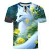 2024 Summer New 3D Digital Printed Fox Pattern Series Short Sleeve, Casual Fashion Trendy T-shirt
