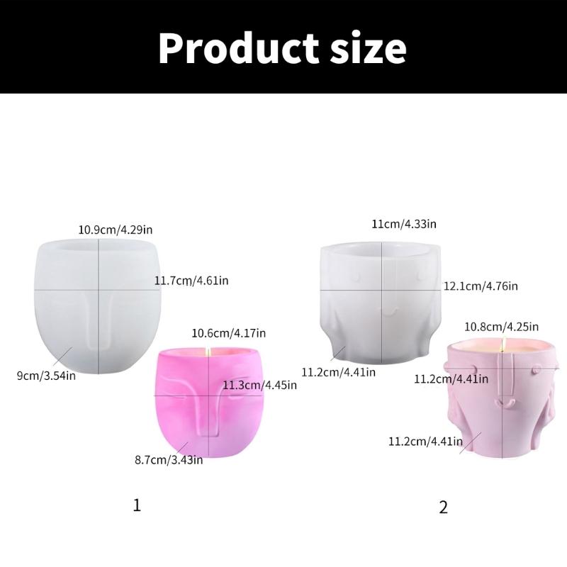 Innovative Silicone Flower Vase Molds Face Shape Flexible Ornament Molds Silicone Flowerpot Mold Suitable for Crafting