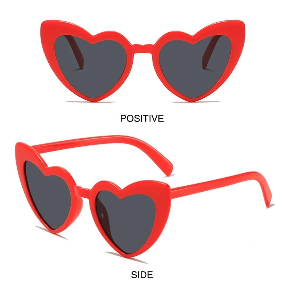 Heart Shaped Sunglasses Vintage Trendy Street Shooting Shades Uv Protection Irregular Fashion Pink Heart Sun Glasses For Women