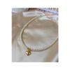 Gold Heart Pendant Necklace With Pearls