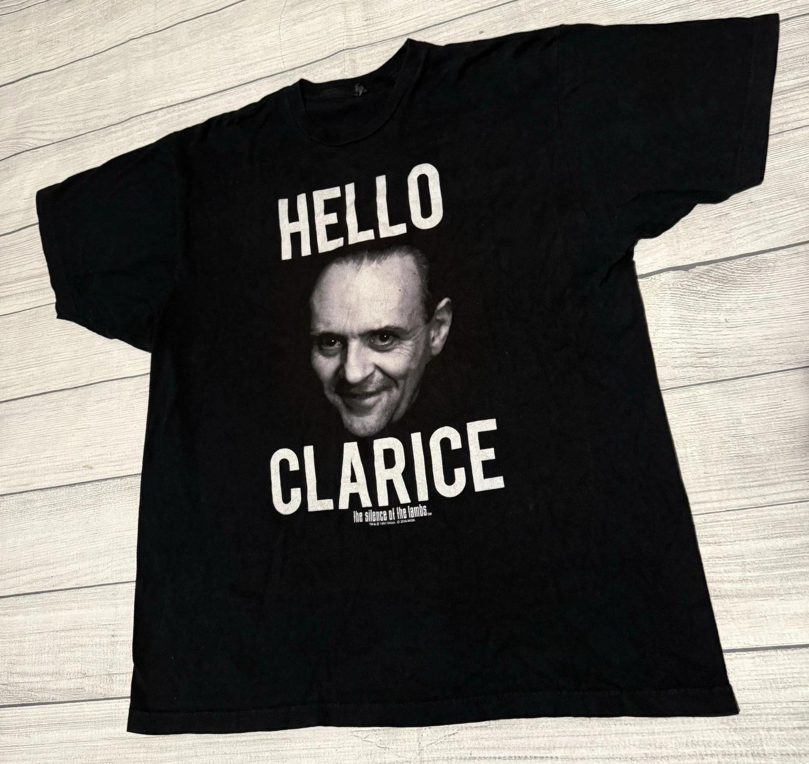 

Hannibal Lecter Hello Clarice Graphic T Shirt Size XL Black Silence Of The Lambs 2XL