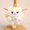 Cute Elf Cat Plush Doll Pendant Keychain Soft Skin-Friendly Plush with Wings And Floral Accent Portable Bag Charm Gift for Kids Cat Lovers