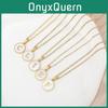 Fashionable Stainless Steel Shell Letter Necklace Round Titanium Steel Pendant Necklace With English Alphabet Letters