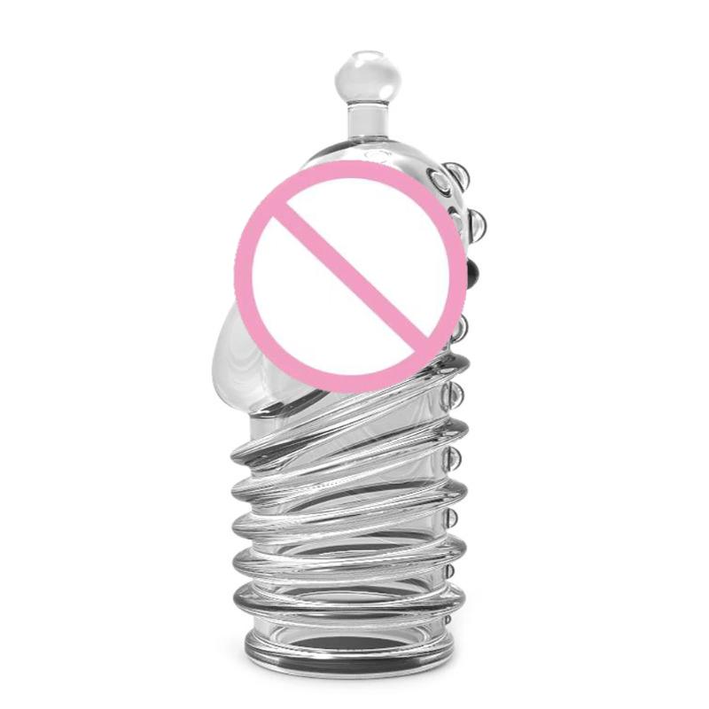 Reusable Silicone Penis Extender&Cock Ring –Delay Ejaculation, Glans Cover, Enlargement Sex Toy for Men Dick Sleeve&Penis Condom