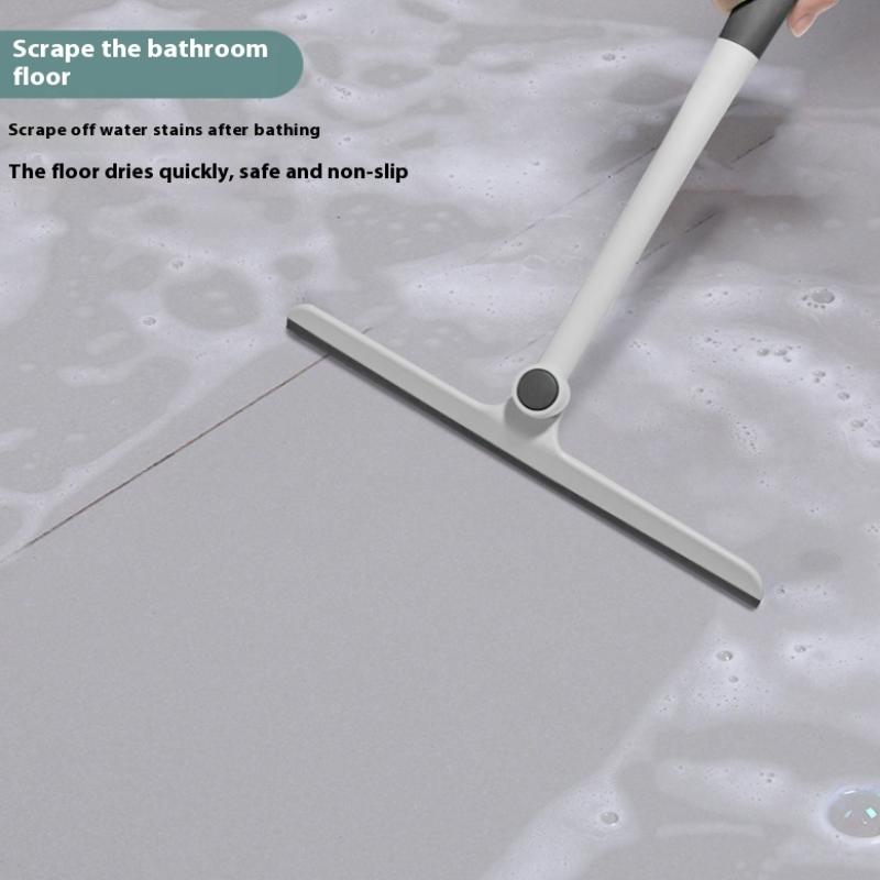 360 Degree Rotatable Shower Squeegee Glass Wiper Scraper Squeegee Cleaner With Silicone Holder Bathroom Mirror Scraper Cleaning