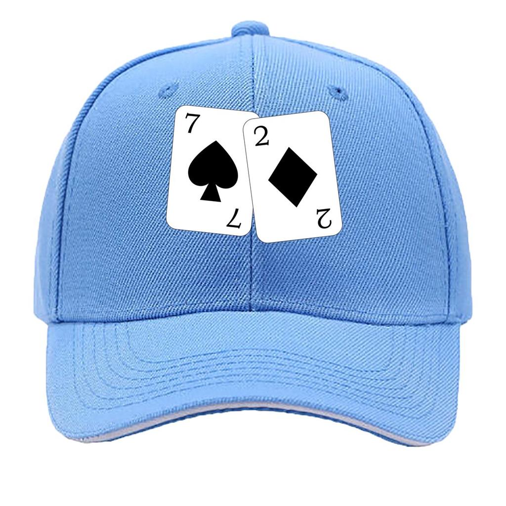 Classic Spade 7  Diamond 2 Card pattern Sandwich Baseball Cap For WoUnisexs Unisex FeUnisex Beach Dad Hat