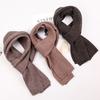 Double-side Pure Color Water Ripple Knitted Unisex Scarf Warm Soft Scarf