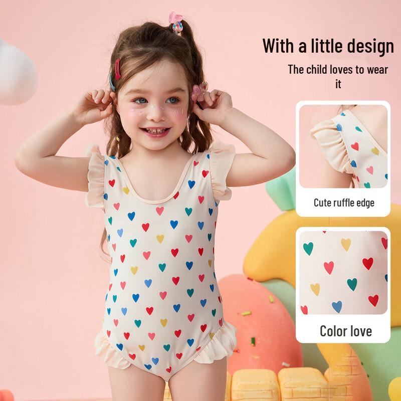 ASK JUNIOR Girls' Flying Sleeve One-Piece Swimsuit