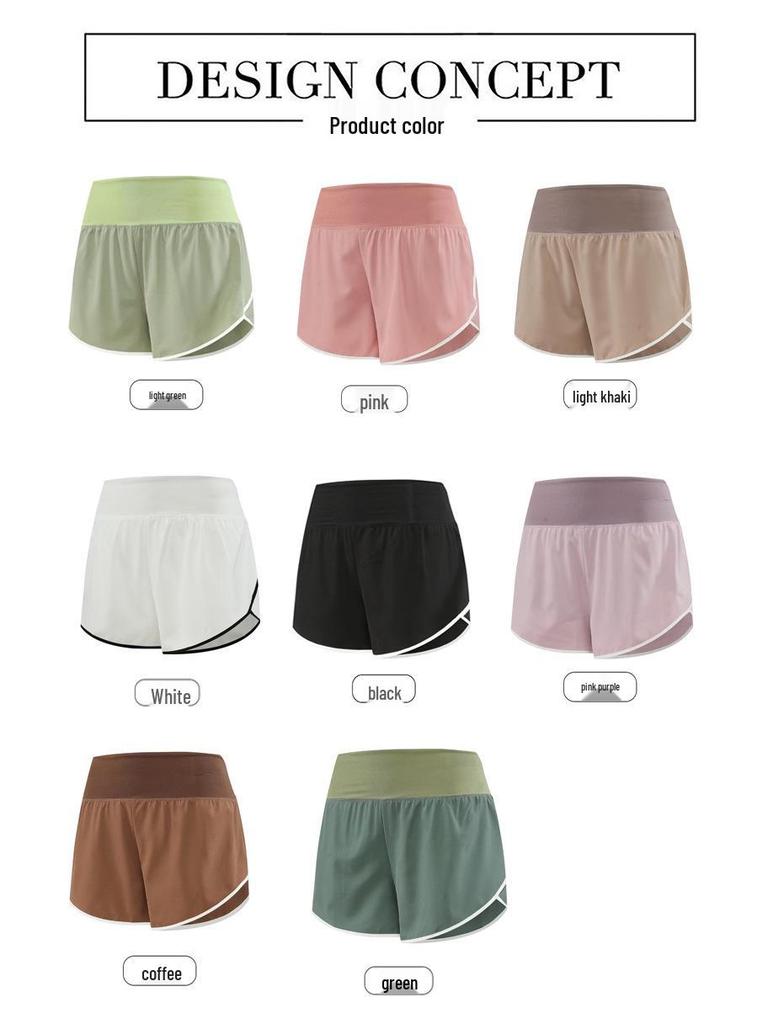 2023 Women's Quick-Dry High-Waist Running Shorts with Phone Pocket and Anti-Exposure Feature